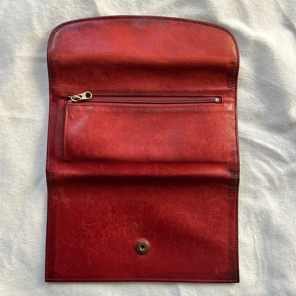 Coach Vintage Red Trifold Leather Wallet - Picture 7 of 15
